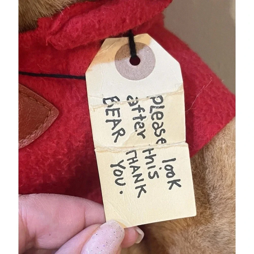 VTG Eden Toys Paddington Bear Plush Red Coat Darkest Peru Tag Stuffed Animal 16